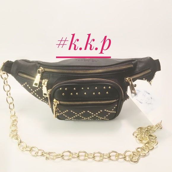 Gold Studded Black Fanny Pack - Picture 1 of 1